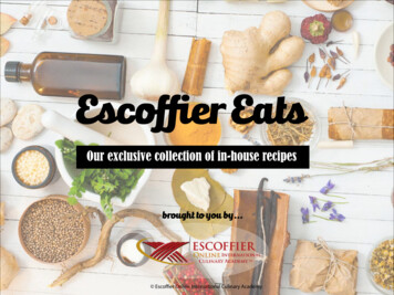 Escoffier Eats ESCOFFIER EATS