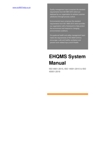 EHQMS System Manual - ISO 9001 Help