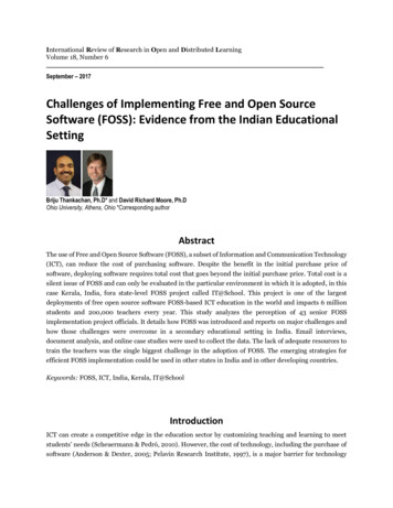 Challenges Of Implementing Free And Open Source Software (FOSS . - Ed
