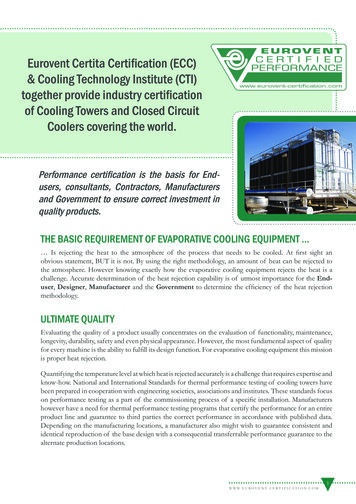 Eurovent Certita Certification (ECC) & Cooling Technology Institute .