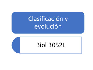 Clasificación Y Evolución Biol 3052L - Recinto Universitario De Mayagüez
