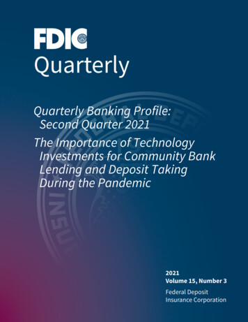 FDIC Quarterly - Vol. 15 No. 3 - Second Quarter 2021