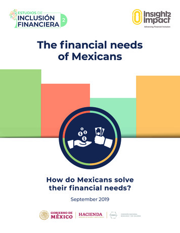 The ﬁnancial Needs Of Mexicans - Gob
