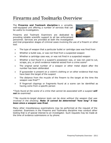 Firearms And Toolmarks Overview - Crime Scene Investigator