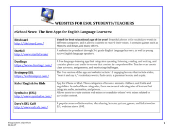 WEBSITES FOR ESOL STUDENTS/TEACHERS - Browardschools 
