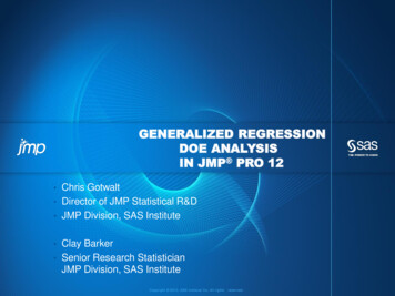 Generalized Regression Doe Analysis In Jmp Pro 12