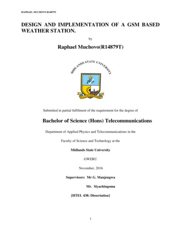 DESIGN AND IMPLEMENTATION OF A GSM BASED WEATHER . - MakeItOrTakeIt