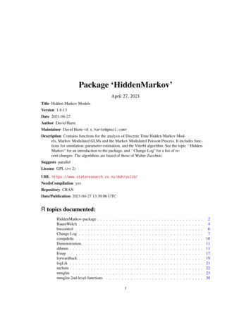 Package 'HiddenMarkov' - Cran.r-project 