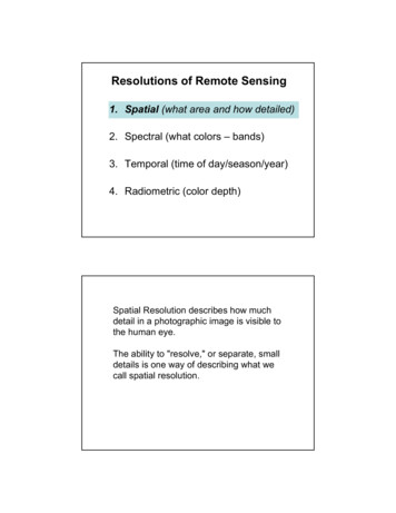 Resolutions Of Remote Sensing - University Of Rhode Island