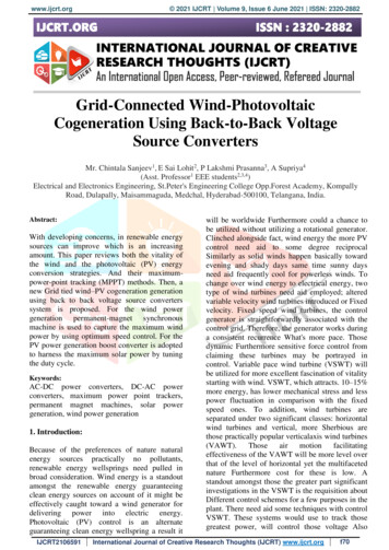 Grid-Connected Wind-Photovoltaic Cogeneration Using Back-to-Back .