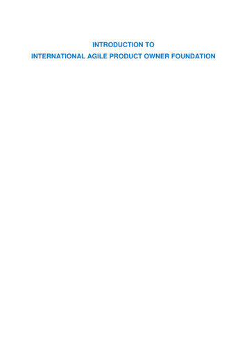 INTRODUCTION TO INTERNATIONAL AGILE PRODUCT OWNER FOUNDATION - Scrum