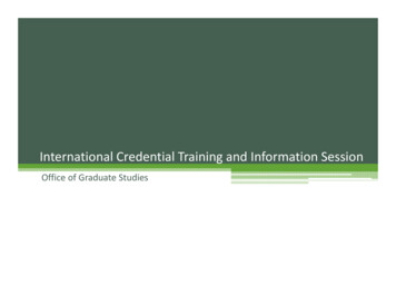 International Credential Training Information Session