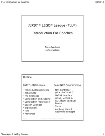 Introduction For FLL Coaches 2013 - LARobotics