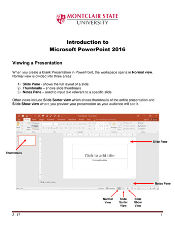 Introduction To Microsoft PowerPoint 2016 - Montclair State University