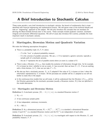 A Brief Introduction To Stochastic Calculus - Columbia University
