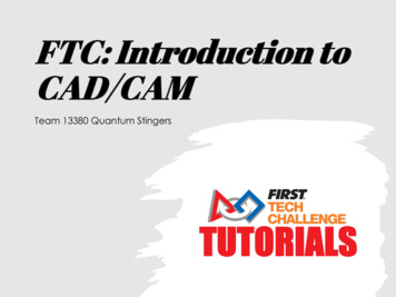 FTC: Introduction To CAD/CAM - FTC Tutorials
