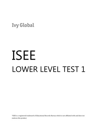 Ivy Global ISEE Lower Level Practice Test - WorldWise Tutoring