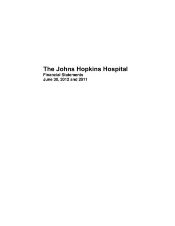 The Johns Hopkins Hospital - The Maryland Health Services Cost Review .