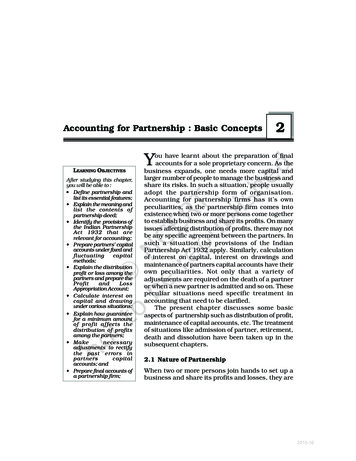 Accounting For Partnership : Basic Concepts - National Council Of .