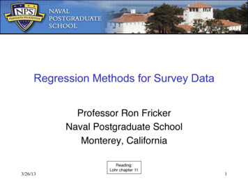 Regression Methods For Survey Data - Naval Postgraduate School