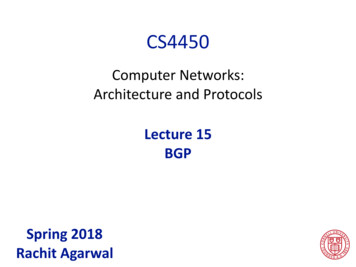 Lecture 15 BGP - Cornell University