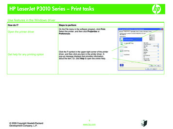HP LaserJet P3010 Series - Print Tasks - ENWW - HP User Training