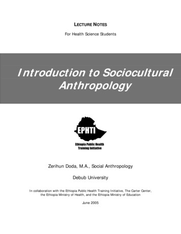 Introduction To Sociocultural Anthropology - Carter Center