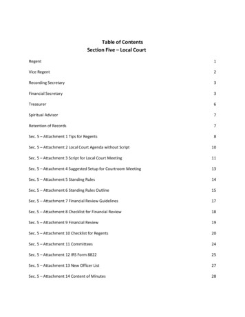 Table Of Contents Section Five - Local Court - Catholic Daughters Of .