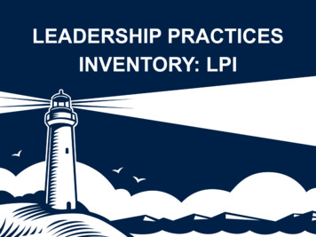 LEADERSHIP PRACTICES INVENTORY: LPI - The Cahn Fellows Programs