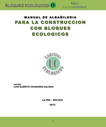 Manual De Albañileria Para La Construccion Con Bloques Ecologicos