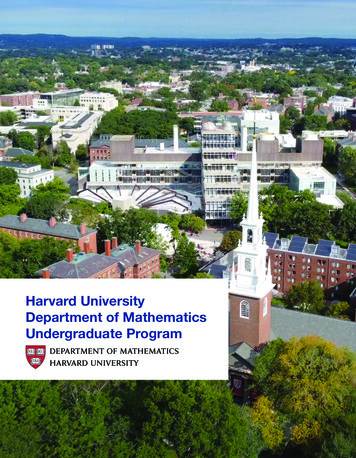 Harvard University Department Of Mathematics Undergraduate Program