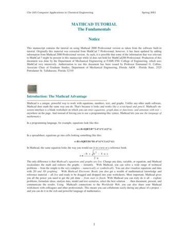 MATHCAD TUTORIAL The Fundamentals Notice - Kbofosu 
