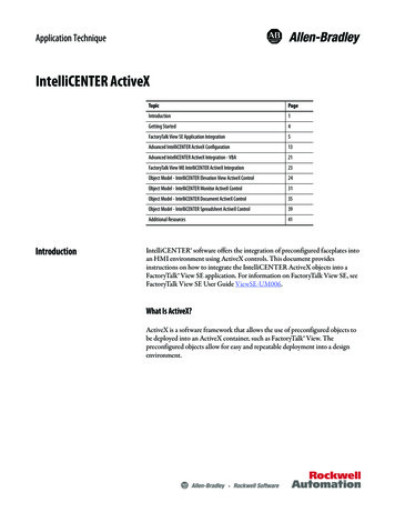 IntelliCENTER ActiveX Application Technique - Rockwell Automation