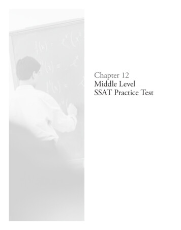 Chapter 12 Middle Level SSAT Practice Test - Penguin Random House