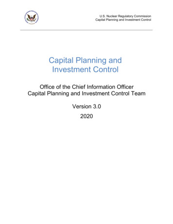 Capital Planning And Investment Control Processes