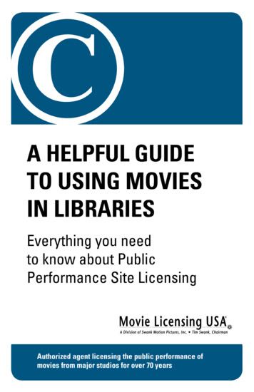 A HELPFUL GUIDE TO USING MOVIES IN LIBRARIES - Microsoft