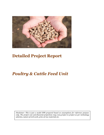 Detailed Project Report Poultry & Cattle Feed Unit - Bihar
