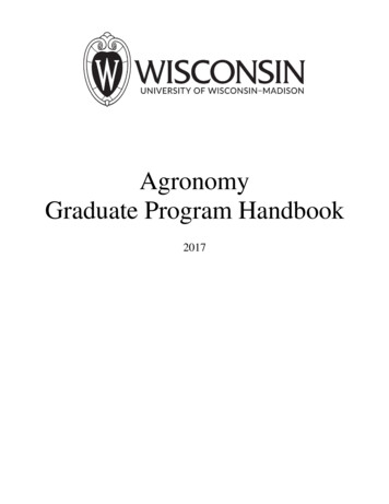 Agronomy Graduate Program Handbook