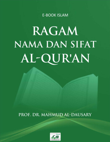 RAGAM Nama Dan Sifat Al-Quran (أسماء وأوصاف القرآن) (PDF)