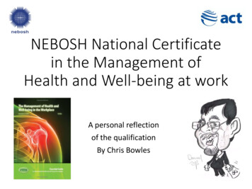 NEBOSH National Certificate In The Management Of Health And Well-being .