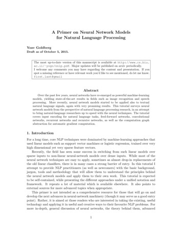 A Primer On Neural Network Models For Natural Language Processing - BIU