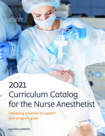 Curriculum Catalog For The Nurse Anesthetist - Elsevier