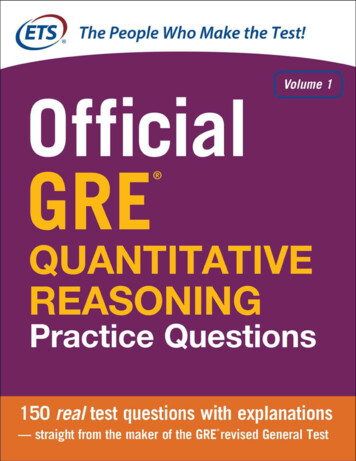 Official GRE Quantitative Reasoning Practice Questions - Edugrade Services