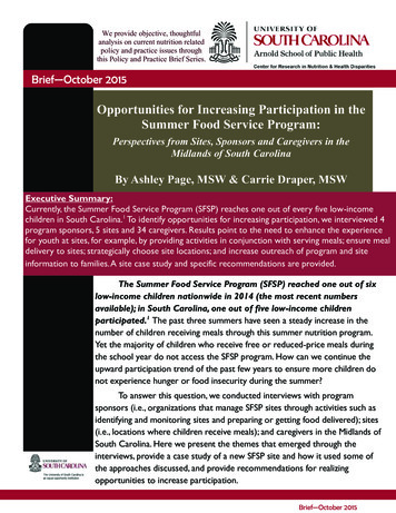 Opportunities For Increasing Participation In The Summer Food Service .