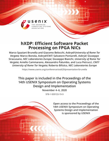 HXDP: Efficient Software Packet Processing On FPGA NICs - USENIX