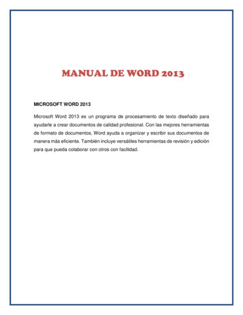 MANUAL DE WORD 2013 - Universidad Nacional De Cajamarca
