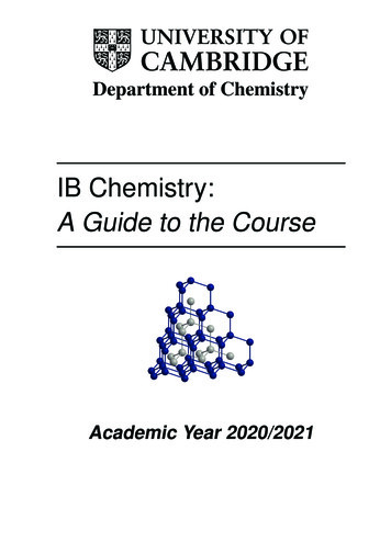 IB Chemistry: A Guide To The Course - Yusuf Hamied Department Of Chemistry