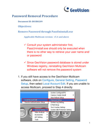 Password Removal Procedure