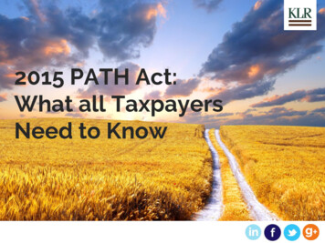 2015 PATH Act: What All Taxpayers Need To Know
