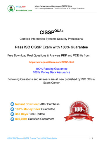ISC Pass4itsure CISSP 2022-06-20 By Sobi 1560